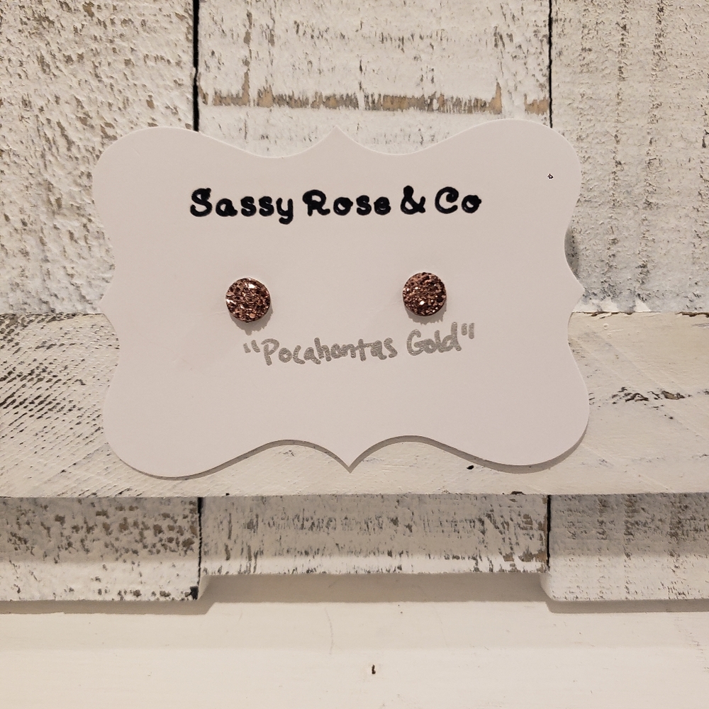Druzy Stud Earrings "Pocahontas Gold"
